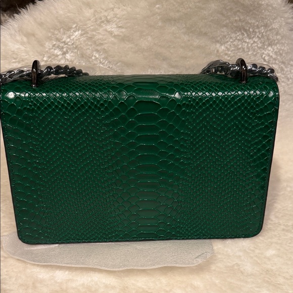 Faux Keather Green Snake Print Satchel Handbag Brand New - Picture 3 of 9